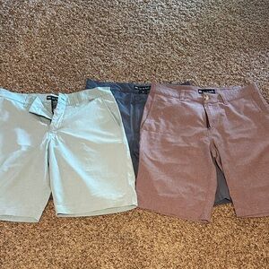 Travis Mathew Men's Shorts - Cream, Gray, and Brown Trio